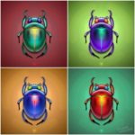 Scarab Beetles Set Illustration Preview image